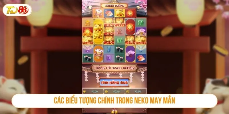 Khám Phá Slot Game Neko May Mắn Với Tính Năng Nổ Hũ Đỉnh Cao Các biểu tượng chính trong neko may mắn