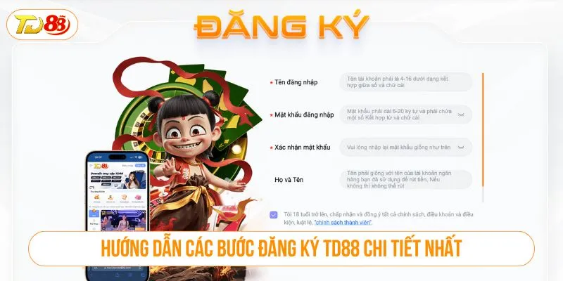 Hướng dẫn các bước đăng ký TD88 chi tiết nhất