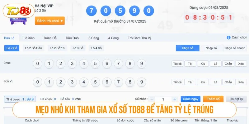 Mẹo nhỏ khi tham gia xổ số TD88 để tăng tỷ lệ trúng
