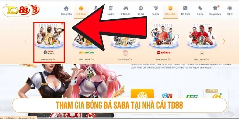 Tham gia bóng đá SABA tại nhà cái TD88